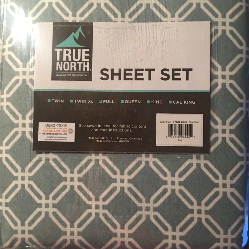 NWT true north full size flannel sheets geometric pattern cozy flannel sheets - Picture 5 of 6